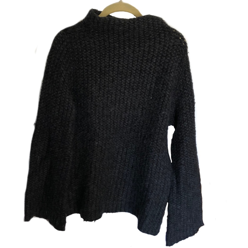 Grey knit turtleneck sweater